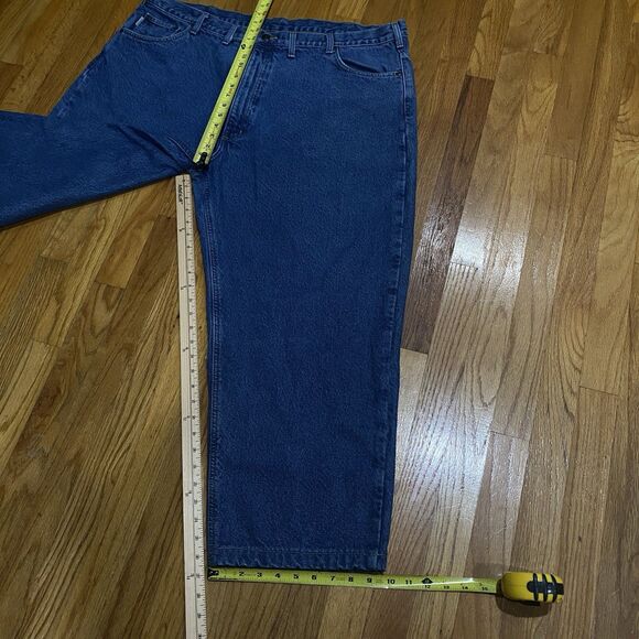Men's Carhartt Relaxed Fit Denim Jeans Flannel Lined 46x30 Extra Warm Workwear - Picture 16 of 16